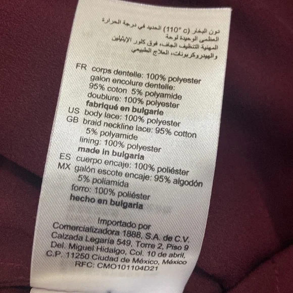 Sandro NWOT Helian Lace Long Sleeve Bordeaux Dress Size 38 - Picture 9 of 11